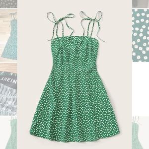 SHEIN Knot Strap Shirred Back Ditsy Floral Dress size XS